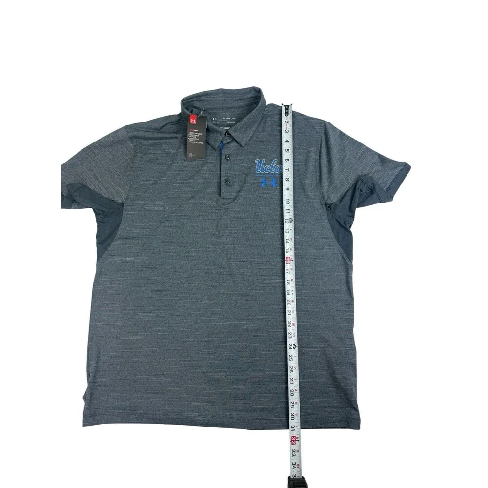 Under Armour UCLA HeatGear Polo Shirt Blue Gray Athletic Performance Men 2XL NWT